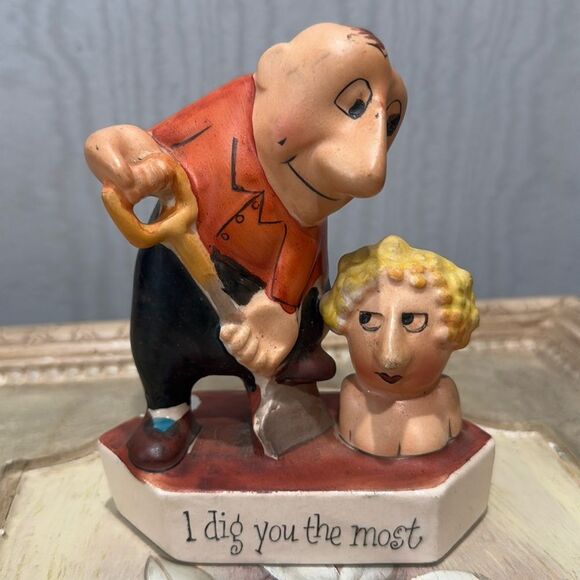Rare Vintage 50s Ucagco Dark Humor Figurine Couple Husband Wife Made in Japan - Picture 1 of 12